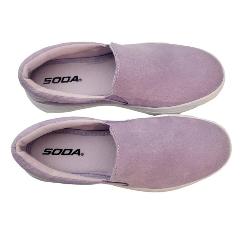 BUY ONE GET ONE FREE Soda Hike Slip-on Fashion Sneaker Lavender Faux Suede - Picture 6 of 7